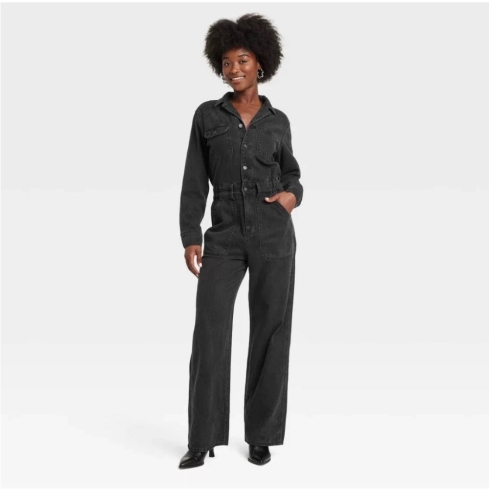 Universal Thread Women’s Long Sleeve Utility Denim Jumpsuit Size 6